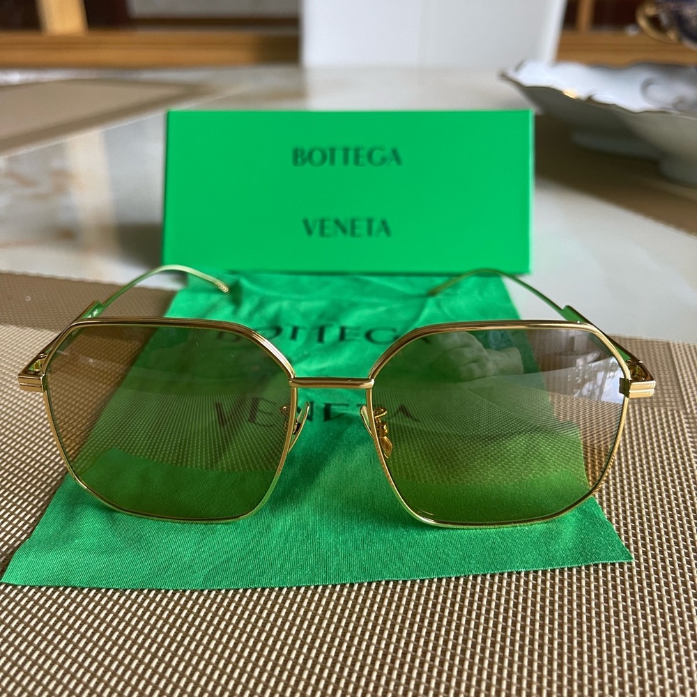 Bottega Veneta golden metallic sunglasses